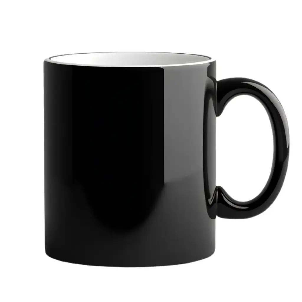 Taza Mágica para Sublimar de Cerámica 11 oz Negra Brillante (Gloss) McKAKO
