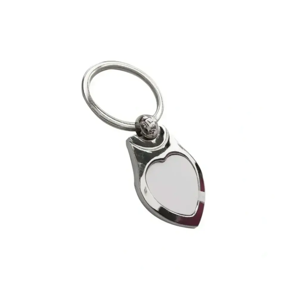 Llavero Metálico en Forma de Corazón para Sublimación y Grabado