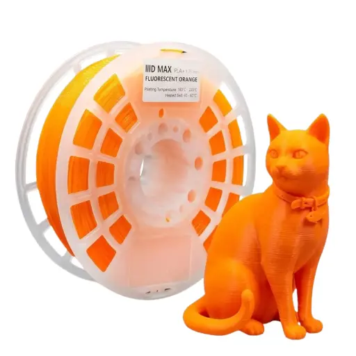 [700512752670] Filamento PLA 1.75mm IIID MAX naranja fluorescente fluo orange para impresion 3D