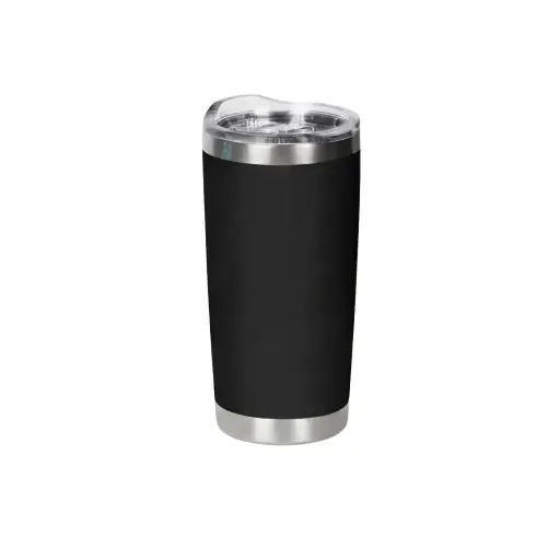 [1000616] Vaso termico tipo Yeti negro de 20 oz de acero inoxidable con tapa transparente