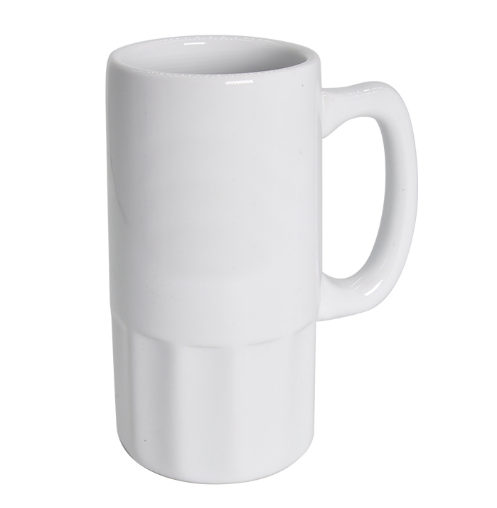 [SFS-MG23] Jarra Cervecera Blanca de Cerámica 20 oz para Sublimación | Vaso Cervecero