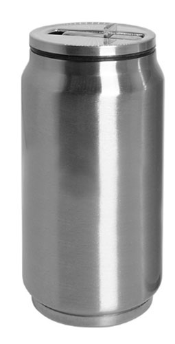 [SFS-MG64-S] Lata de Acero Inoxidable de 12 oz con Pajilla Plateada para Sublimación