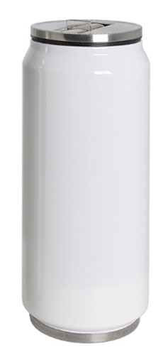 [SFS-MG65-W] Lata Color Blanco de Acero Inoxidable de 17 oz con Pajilla para Sublimación