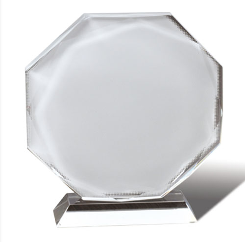 [SFS-C08] Reconocimiento de Vidrio para Sublimación Octagonal 150 × 150 × 15 mm | Placa de Cristal Personalizable