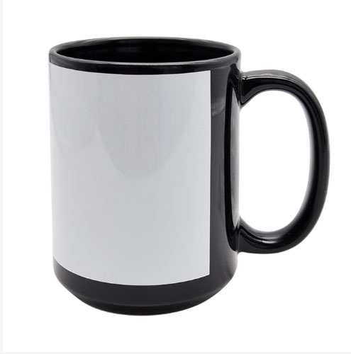 [SFS-MG79] Taza de Cerámica Negra con Ventana Blanca para Sublimar, 15 oz