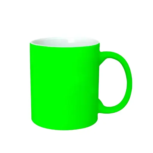 [SFS-MG78-G] Taza de Cerámica Verde Neón (11 oz) para Sublimación - Acabado Mate Fluorescente