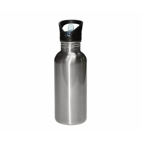 [1000508] Bote con pajilla McKAKO 600ml inoxidable (plateado)